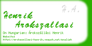 henrik arokszallasi business card